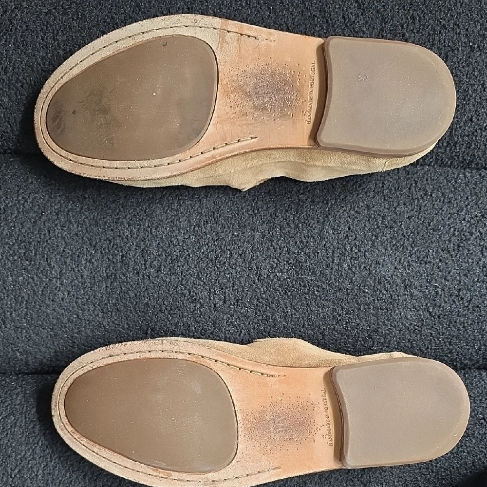 John Varvatos Men's Suede Loafers in Light Brown - Picture 4 of 6